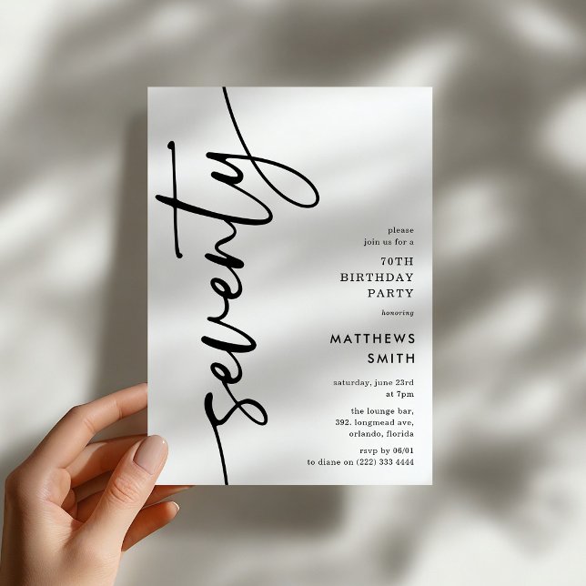 Script Seventy' 70th Birthday Invitation (Creator Uploaded)