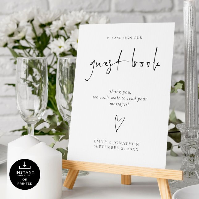 Script Sign our Guest Book Printable Wedding Sign (Creator Uploaded)