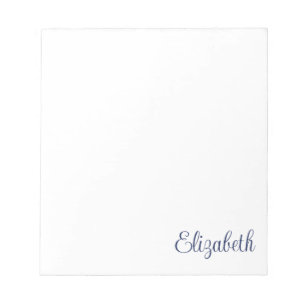 Script Signature Navy Blue Stationery Notepad