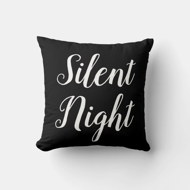 script SILENT NIGHT - typography Cushion (Front)