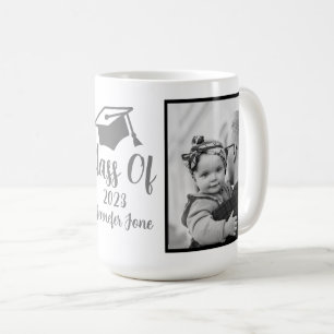 Script Silver 2023 Custom Graduation Photo  Coffee Mug