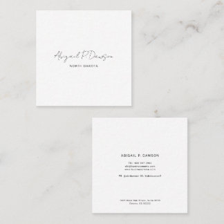 Script Simple Company Corporate Custom Square Business Card