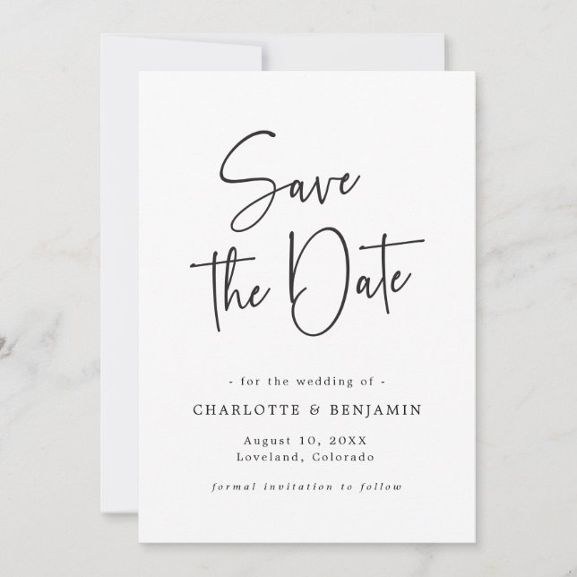 Script Simple Save the Date (Front)