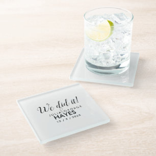 Script Simple WE DID IT! WEDDING FAVOR Coaster