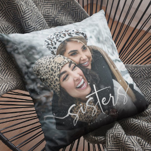 Script Sisters Photo & Quote Keepsake Gift Cushion