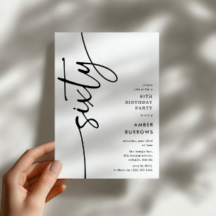 Script Sixty' 60th Birthday Invitation