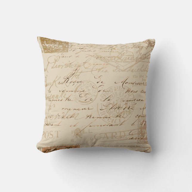 Script & Stamps Cushion (Front)