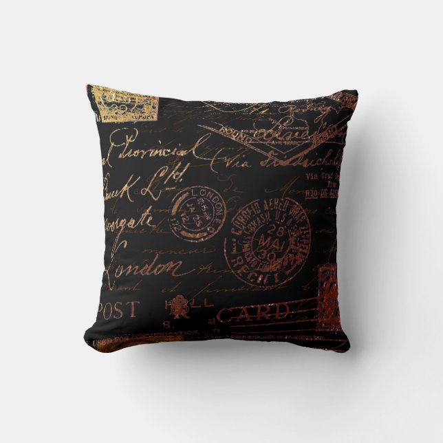 Script & Stamps Cushion (Front)