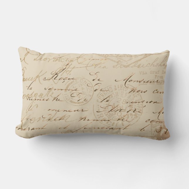 Script & Stamps Lumbar Cushion (Front)