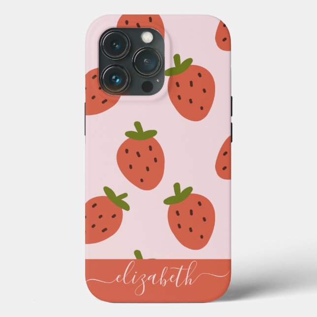 Script Strawberry Case-Mate iPhone Case (Back)