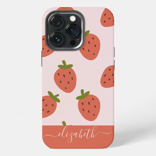 Script Strawberry iPhone Case (Back)