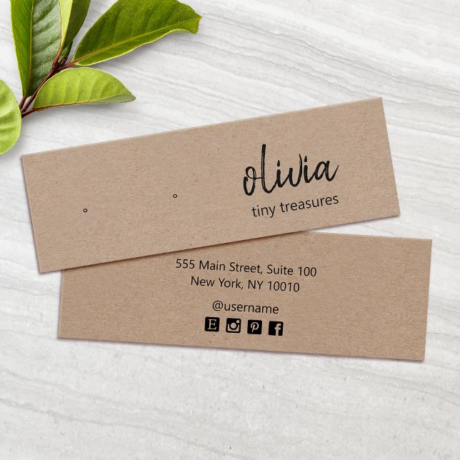 Script Stud Earring  Tan Kraft Display Card (Creator Uploaded)