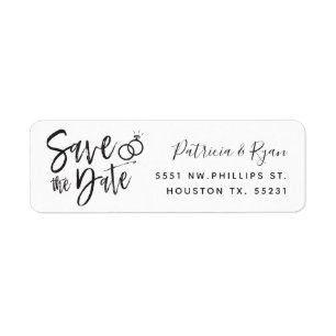 Script Style Save the Date   Custom Return Address Label