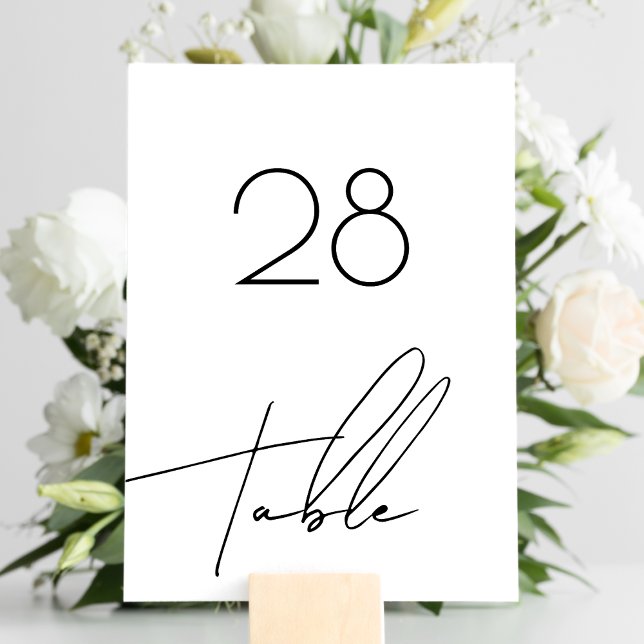 Script Stylish Modern Wedding Decor Table Number (Creator Uploaded)