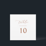 Script Table Number Wedding Reception Square Card<br><div class="desc">Our table number card sign features hand lettered script and classic typography for a minimal and elegant way to display the table numbers at your wedding or event.</div>