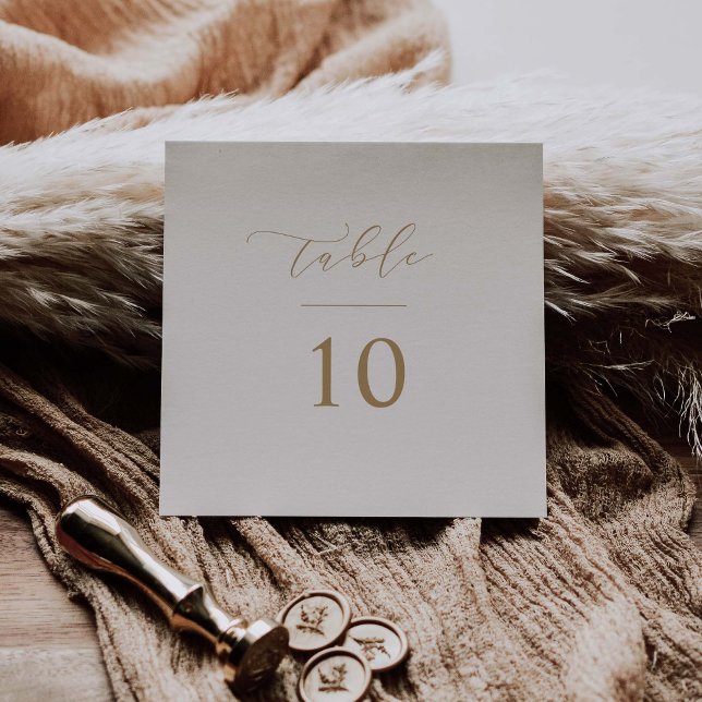 Script Table Number Wedding Reception Square Card  (Creator Uploaded)