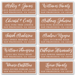 Script TerraCotta Wedding Guest Address Labels