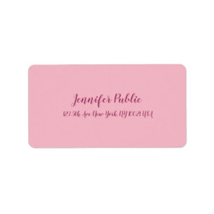 Script Text Modern Elegant Pink Simple Template Label