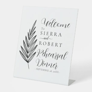 Script Text Rehearsal Dinner Welcome Pedestal Sign