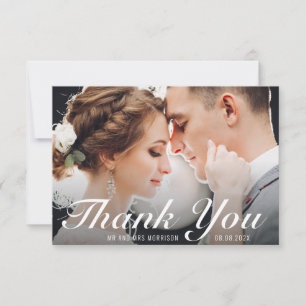 script text wedding thank you photo card