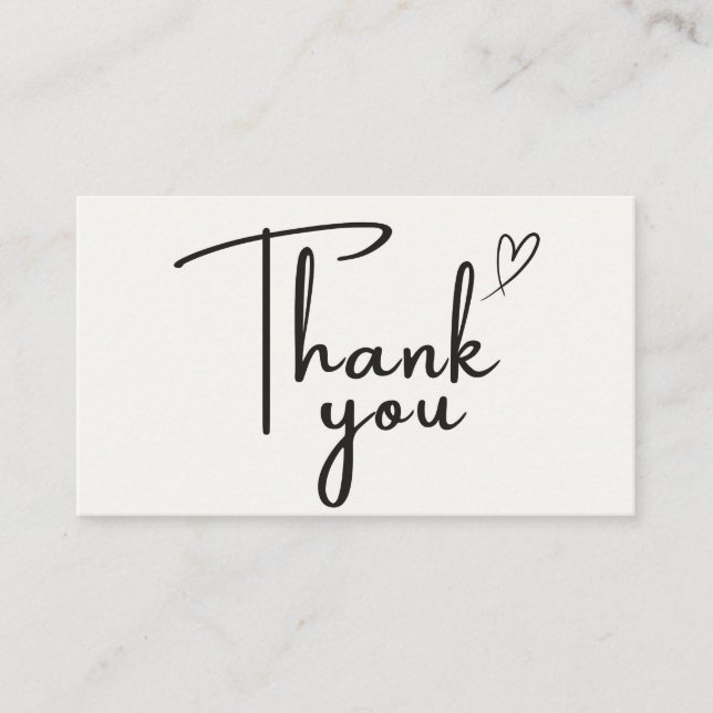 Script Thank You Card Logo QR Small Business (Front)