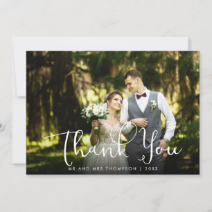 Script Thank You Gold Hearts Wedding Photo
