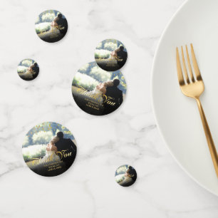 Script Thank You Photo Gold Confetti