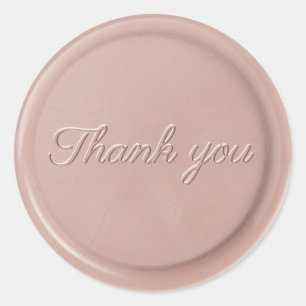 Script Thank you Pink Latte Wax Seal Sticker