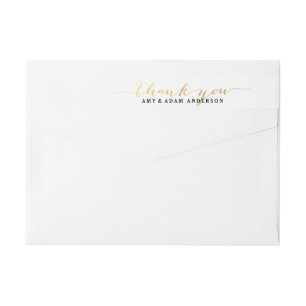 Script Thank You Wedding Wraparound Address Label