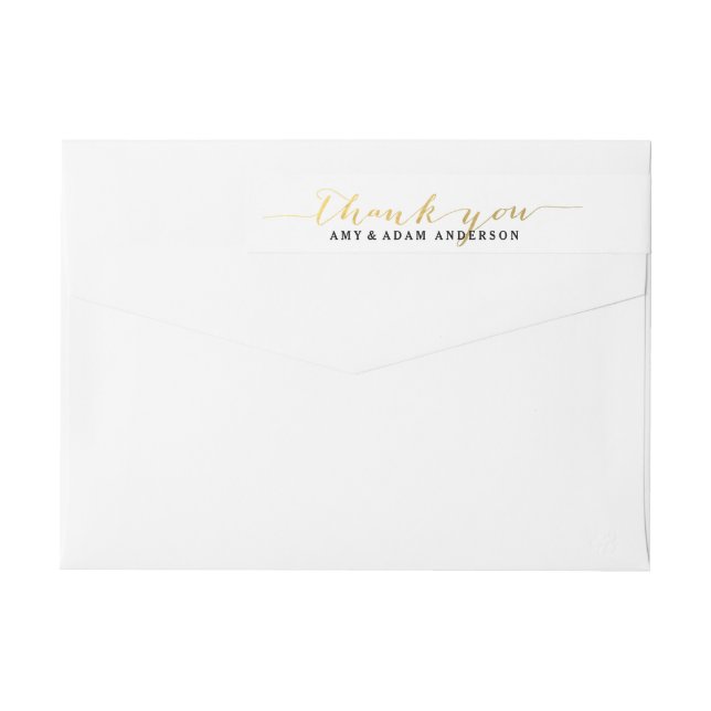 Script Thank You Wedding Wraparound Address Label (Back)