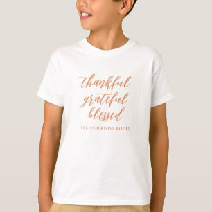 Script Thankful Grateful Blessed Family Boy Name T-Shirt