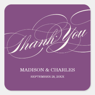 SCRIPT THANKS WEDDING FAVOR LABELS