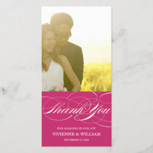SCRIPT THANKS WEDDING THANK YOU PHOTO CARD