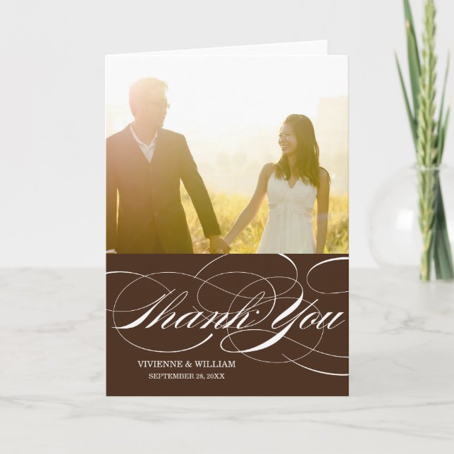 SCRIPT THANKS | WEDDING THANK YOU PHOTO CARD (Front)