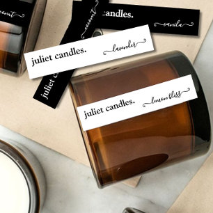 Script Thin Candle Tamper-Proof Seal Label