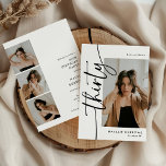 Script Thirty 4 Photo Collage 30th Birthday Invitation<br><div class="desc">Celebrating your milestone birthday has never been this personal and memorable. With our 'Elegant Script 4 Photo 30th Birthday Double Sided Invitation' template, you'll create a custom invite that's uniquely you. Featuring 4 of your favorite photos in a modern collage, age and name are front and center. On the reverse...</div>