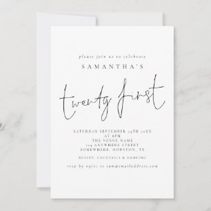 Script Twenty First Birthday Party Invitation