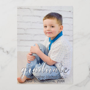 Script Two Photo Graduation Announcement