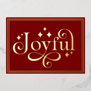 Script Typography Burgurdy Gradient Custom Real Foil Holiday Card