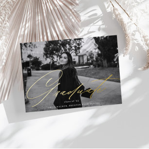 Script Typography Graduate Announcement Photo Card