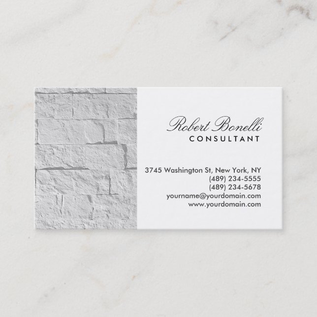 Script Wall Brick Professional Business Card (Front)