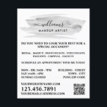 Script Watercolor Grey Brushstroke Makeup Artist Flyer<br><div class="desc">Script Watercolor Grey Brushstroke Makeup Artist Advertising Flyers By The Business Card Store.</div>