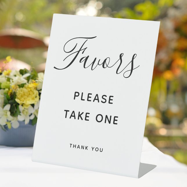 Script Wedding Favours Please Take One Table Pedestal Sign (Script Wedding Favors Please Take One Table Pedestal Sign
)