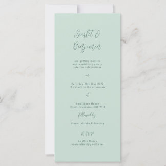 Script Wedding Invitation, Minimal Sage Design