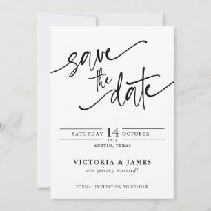 Script Wedding Save the Date Invitation