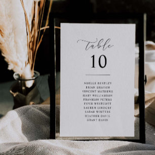 Script Wedding Table Number Reception Card Sign