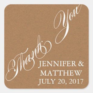 SCRIPT WEDDING THANK YOU LABELS