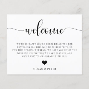 Script Wedding Welcome Bag Insert Card