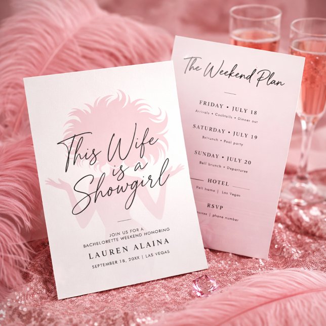Script Wife Is a Showgirl Bachelorette Weekend Invitation (Creator Uploaded)