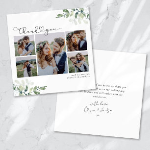 Script with Heart Multi Photo Wedding Invitation